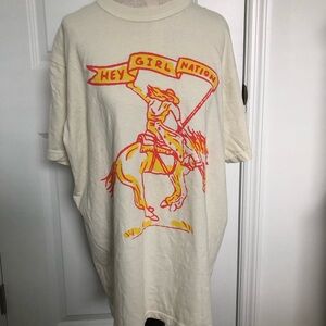 Blood Bought Battle Fought Cream Graphic T-Shirt with Orange and Yellow Design